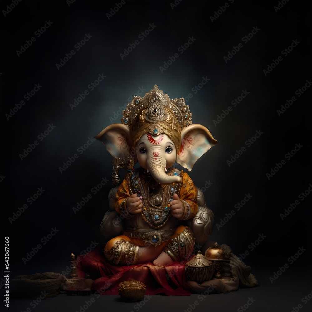 Ganesh Chaturthi Image with beautiful bg generated by Ai
