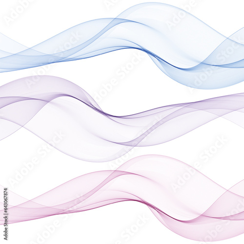 Smooth wave flow. Color wave. Set of abstract design elements. eps 10