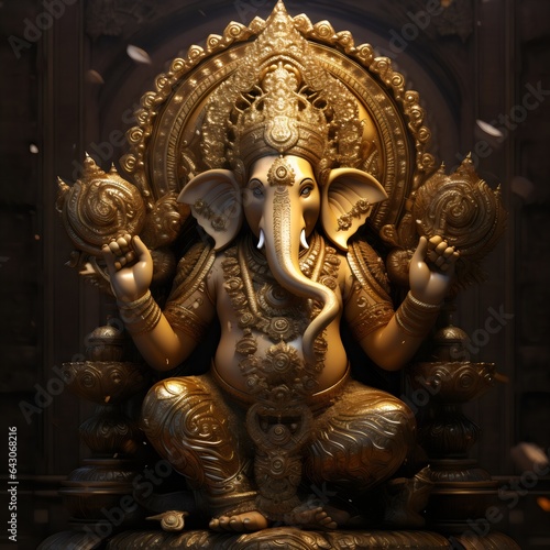 Ganesh Chaturthi Image with beautiful bg generated by Ai