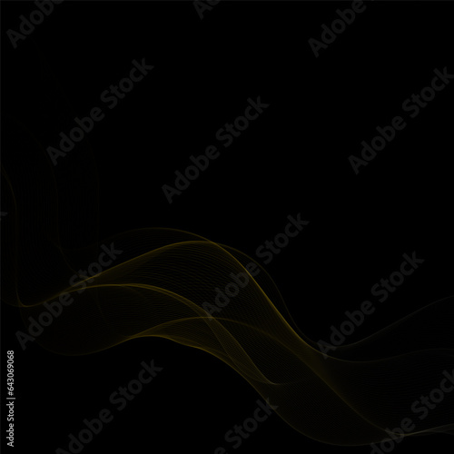 Golden wave on a black background. Contemporary decor element. eps 10