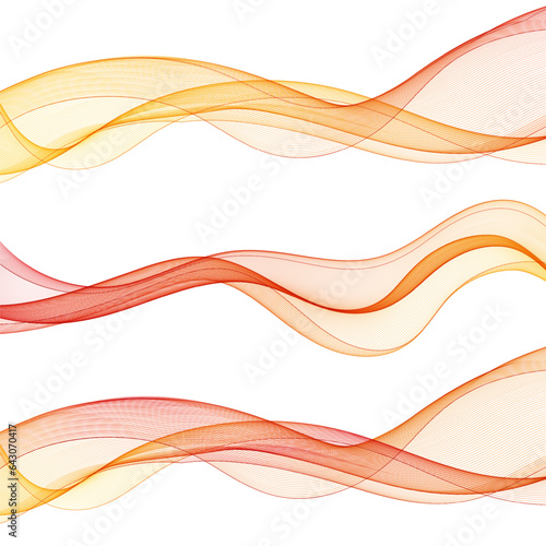 Set of colored waves. Vector abstract design elements. eps 10