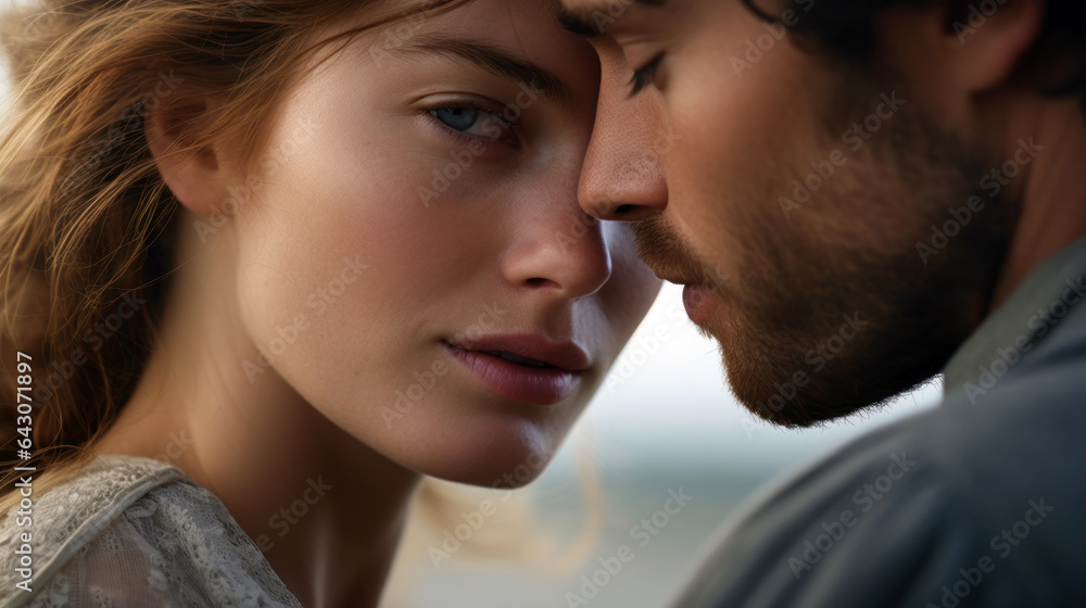 couple captured in a soft-focus, tender moment couple captured in a soft-focus, tender moment