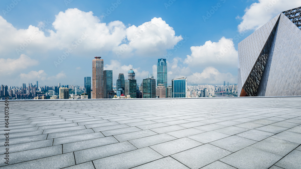 City square and skyline with modern buildings in Chongqing, Sichuan Province, China. High Angle view. City square and skyline with modern buildings in Chongqing, Sichuan Province, China. High Angle view.