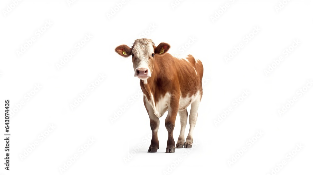 a cow on a white background