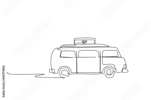 old nostalgic caravan suv van vehicle travel camp vacation lifestyle object transportation vehicle line art