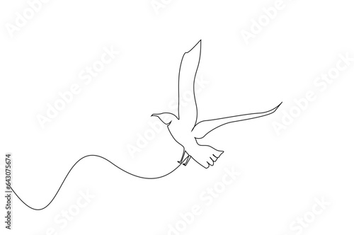 flying bird animal line art design