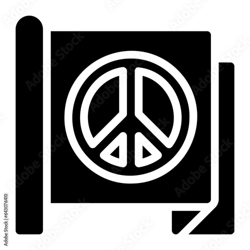 peace flag glyph icon