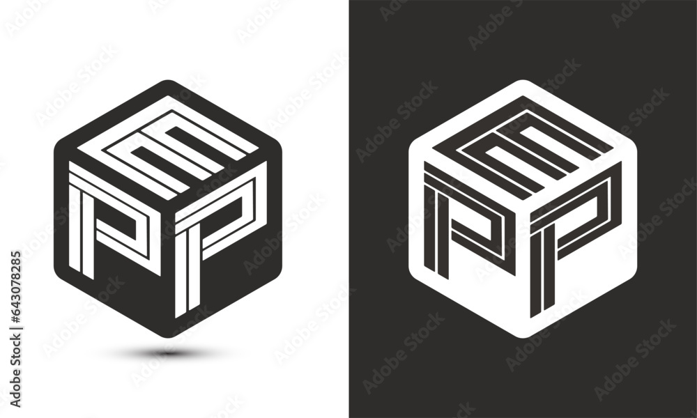 EPP letter logo design with illustrator cube logo, vector logo modern ...