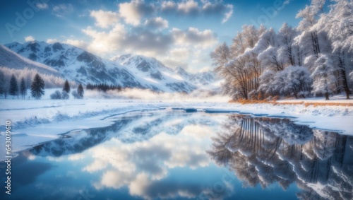 A landscape of frozen lake in the mountain © Love Mohammad