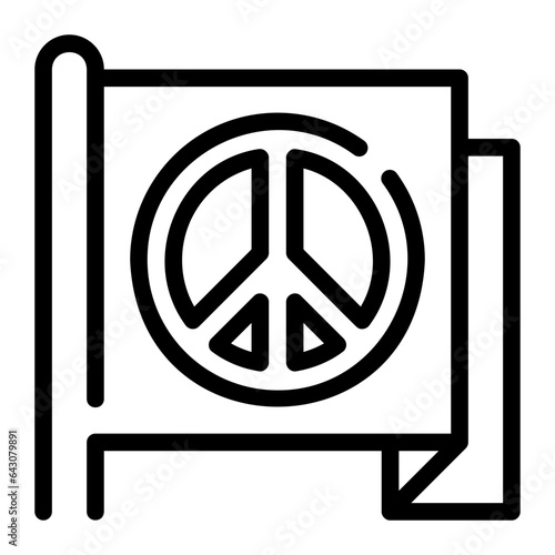peace flag line icon