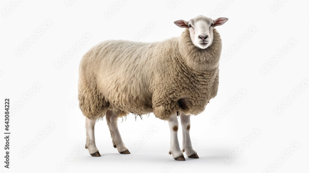 sheep on white background