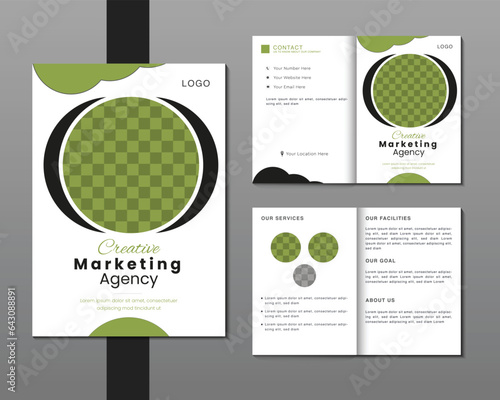 Creative Corporate BiFold Brochure Design Template. Unveiling Your Path to Success.