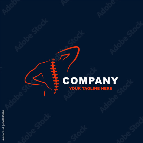 Spine logo design, medical chiropractic logo in white isolated background, chiropractic logo design vector. Suitable for your design need, logo, illustration, animation, etc.