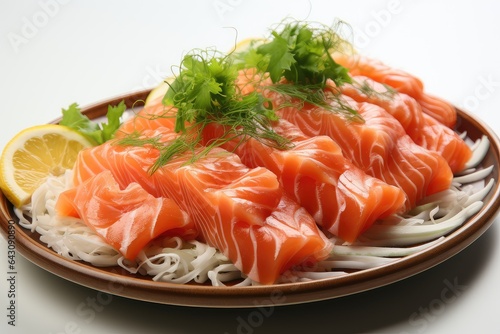 A delicious and light appetizer of salmon sashimi