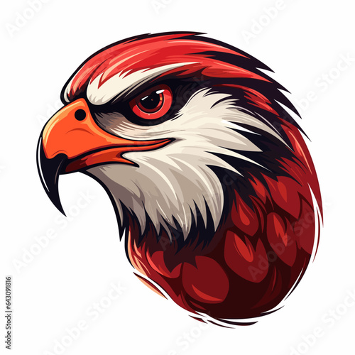 Esport vector logo falcon on white background side view, falcon icon, falcon sticker, falcon head, eagle