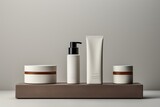 Unveiling Signature Skincare Collection, Isolated on White background. Generative Ai