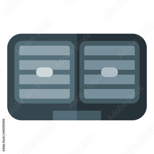 Air conditioner. Vector flat icon of a car or automobile, symbolizing a machine for driving. It is presented in a flat style, suitable for mobile concepts and web design