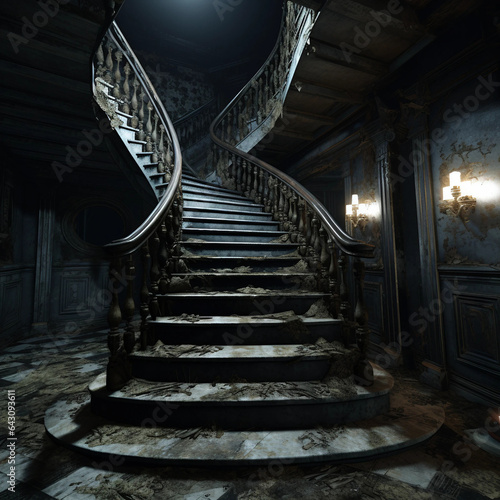 old creepy ominous staircase