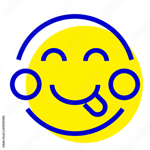 表情、おいしい、ペロリを表す2色スタイルのアイコン