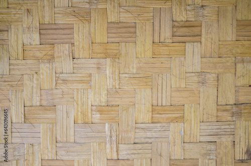 Indonesia Woven Bamboo or Bilik traditional wood from Indonesia, bamboo room, for background photo