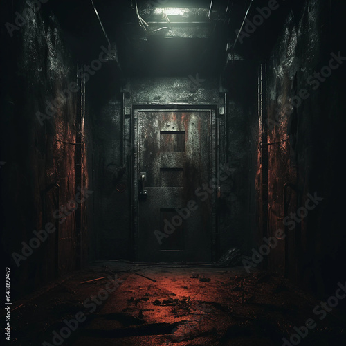 a creepy horror ominous lonely door