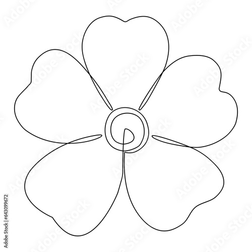 Continuous line drawing flower. Vector illustration isolated on white.