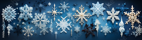Snowflake winter banner pattern illustration 