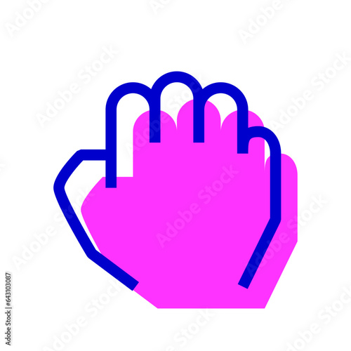 手、グー、拳、握るを表す2色スタイルのアイコン