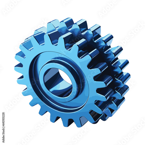 3d gear doodle icon vector illustration

