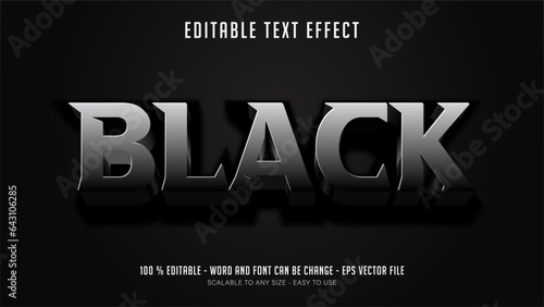 black editable text effect