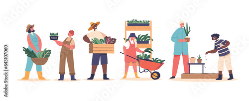 Kids Cultivating Greens, Learning About Gardening And Healthy Eating. Connecting With Nature, Nurturing Plants