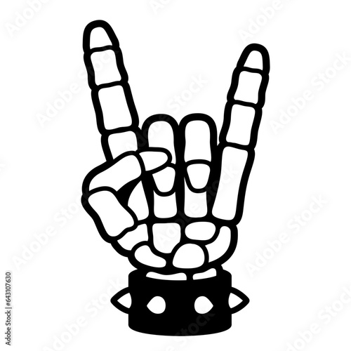 Cartoon Heavy Metal skeleton hand