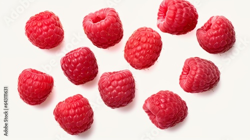 Raspberries on white Background, Close-up