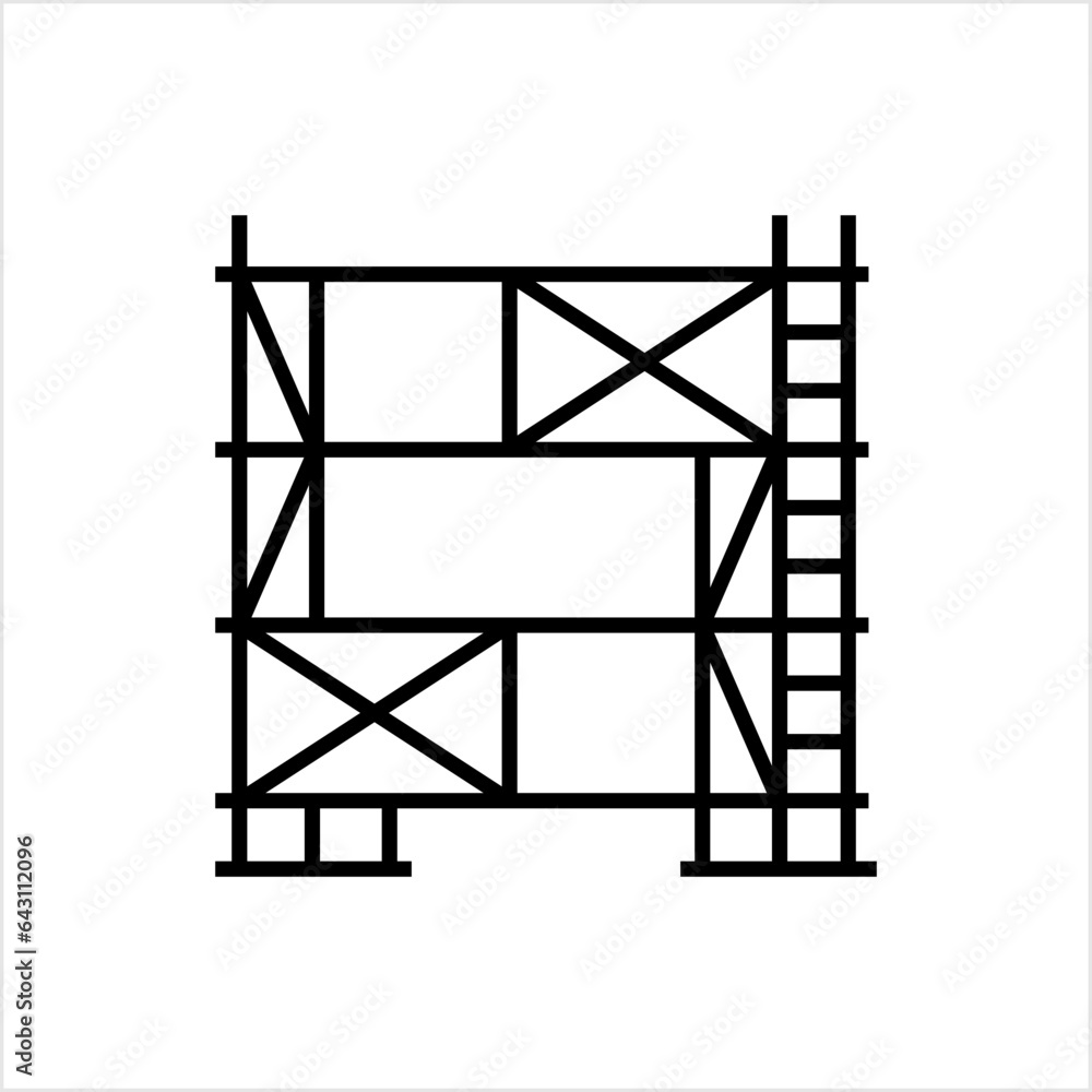 Scaffolding Icon, Scaffold, Staging, Temporary Structure For Workers ...