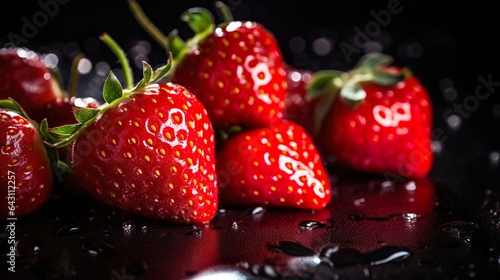 Strawberries Close up, fresh red strawberries