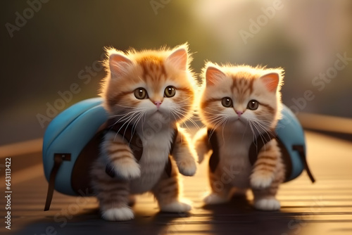 cute kitten in a suit Made with Generative AI