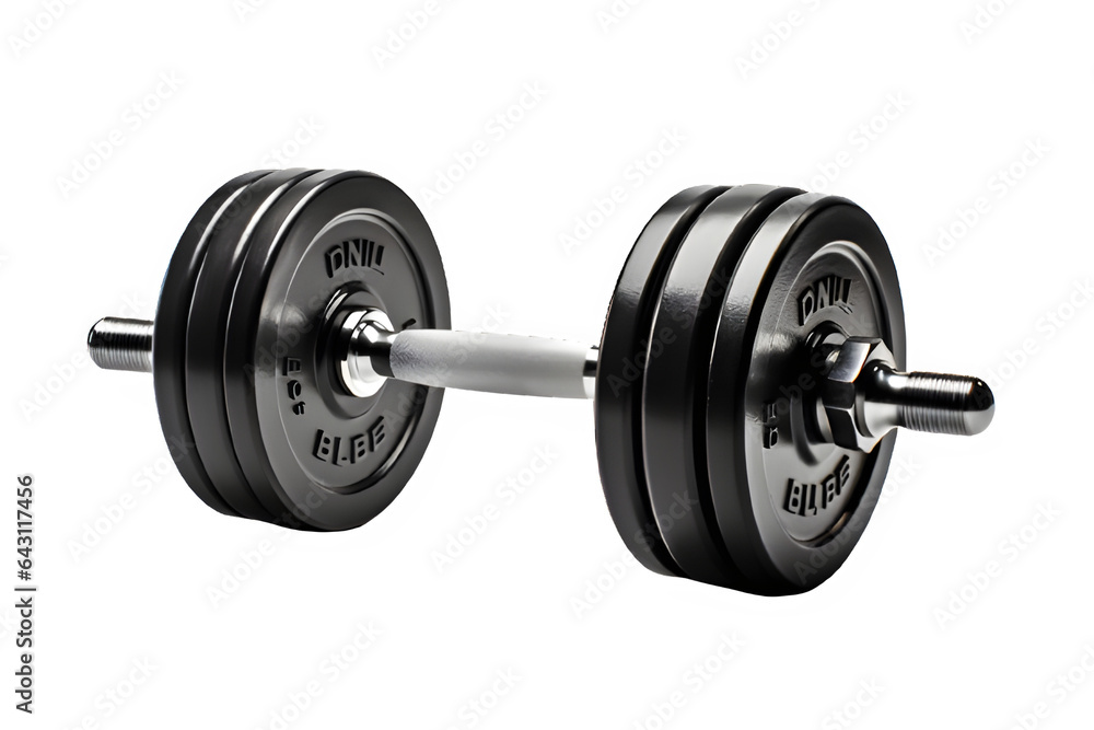 Naklejka premium fitness iron barbell isolated on transparent background ,dumbbell exercise equipment ,generative ai