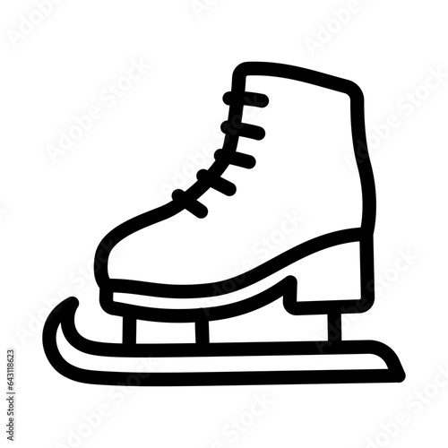 Hand drawn figure skating doodle line icon