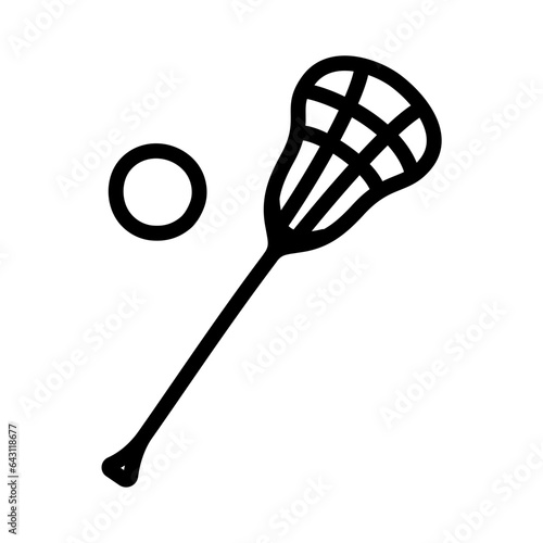 Hand drawn lacrosse doodle line icon