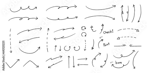 ラフな手書き矢印と文字あしらい素材セット POP広告用