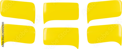 Isolated 3D vector icon of an empty thought balloon. Person speak and talk in chat through text message. Yellow cloud dialogue of comment bubble.