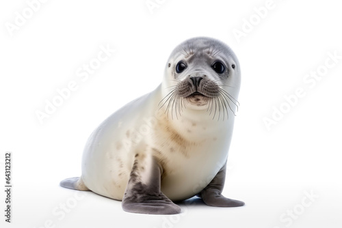 Cute Baby Seal On White Background