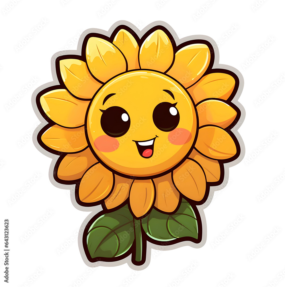Cute and adorable sunflower stickers