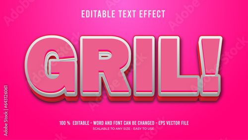 gril editable text effect