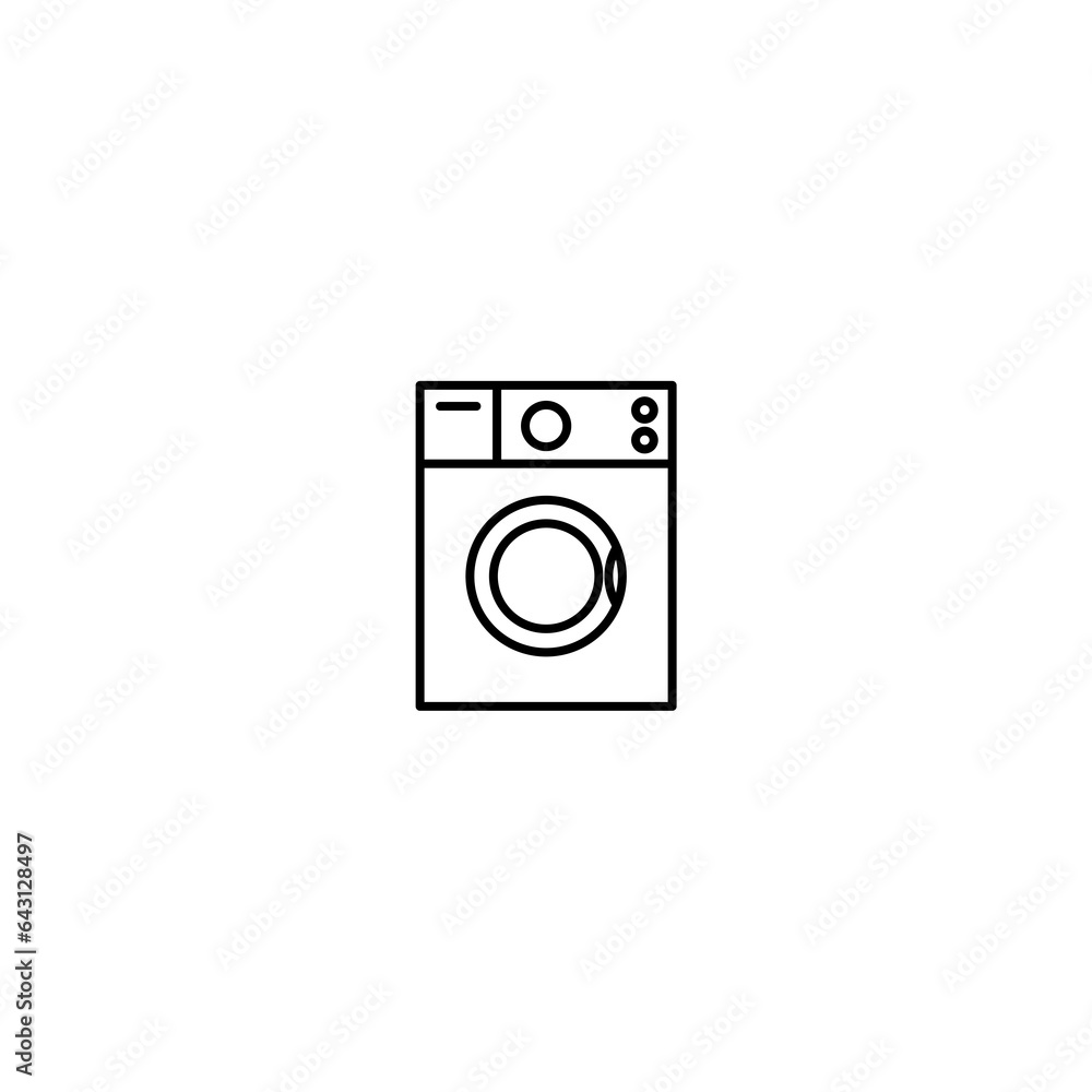 Washing machine line icon isolated on white background Washing machine line icon isolated on white background