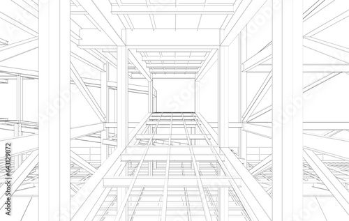 3D illustration of industrial building