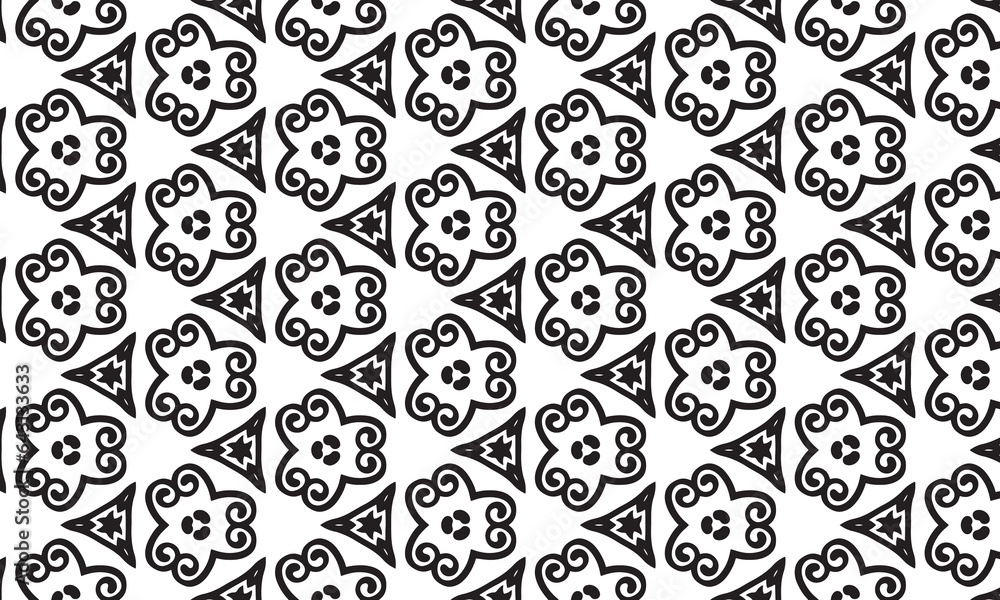 Arabesque geometric floral pattern and Background. Textile decorative ornament element. Color can be changed easily.