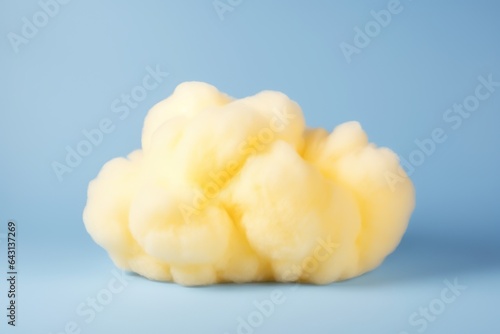 yellow cumulus cloud isolated on blue, ai tools genreated image photo