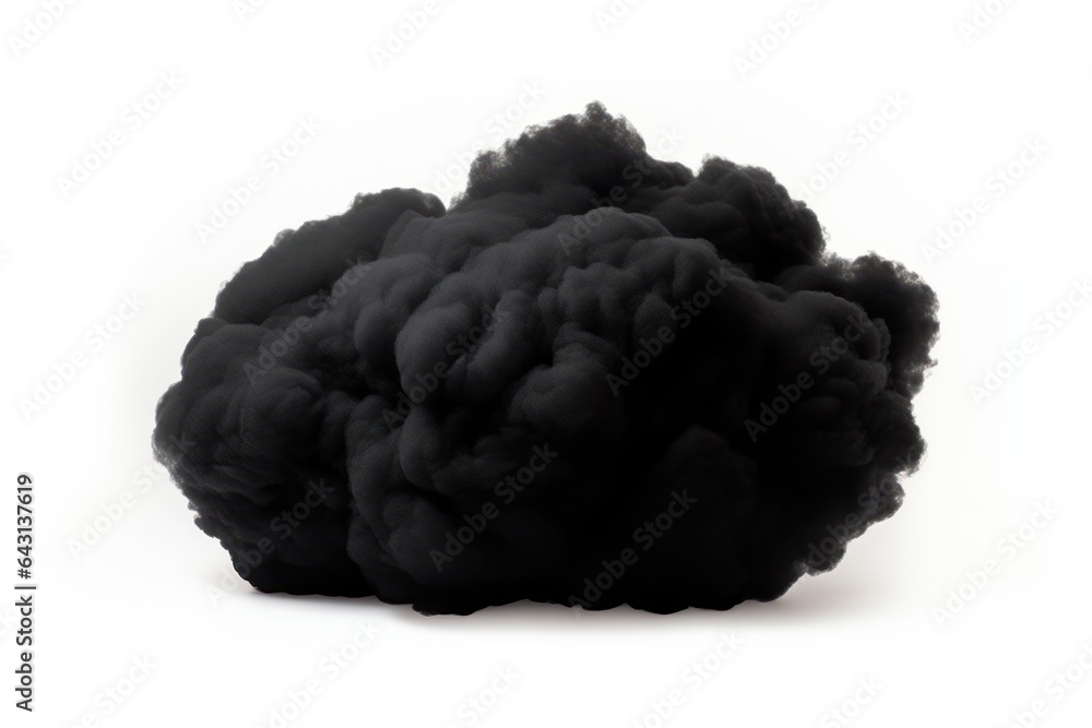 Naklejka premium black cumulus cloud isolated on white, ai tools genreated image
