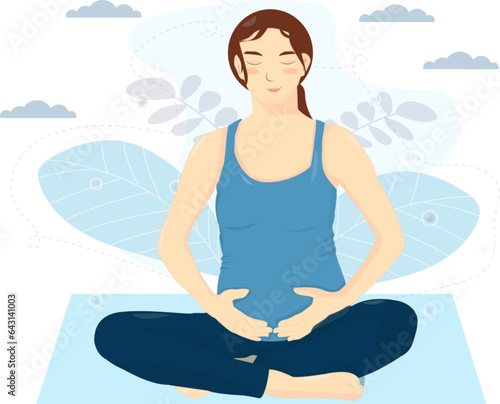 illustration of pregnant meditation exercing pregnancy and infant loss awareness month
